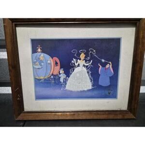 DISNEY: 1995 FRAMED "CINDERELLA"  LITHOGRAPH
